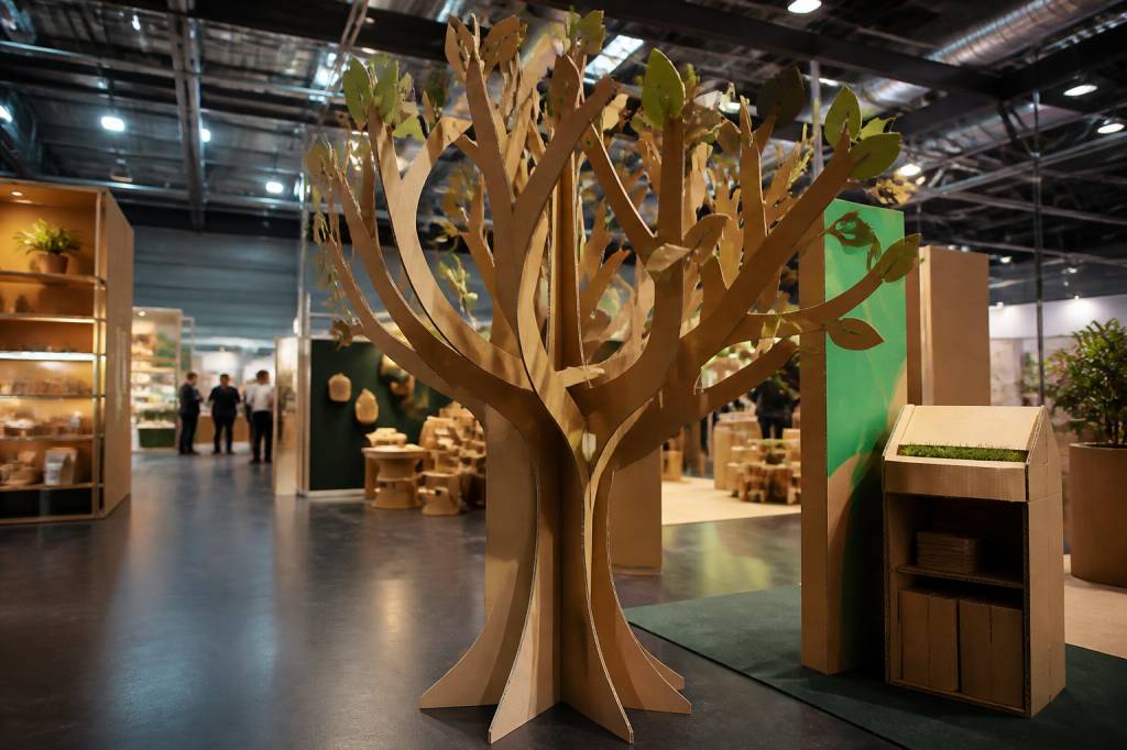 Fabrication arbre en carton pour stand événementiel durable Fabrication arbre en carton pour stand événementiel durable